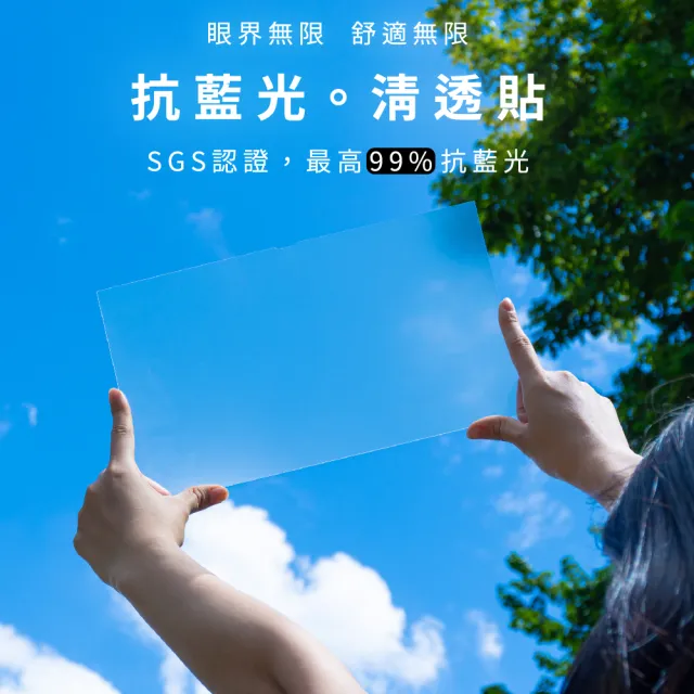 【頑皮鬼】14吋 抗藍光保護貼/抗藍光護目鏡(台灣製造｜超高透不偏黃｜可拆式)