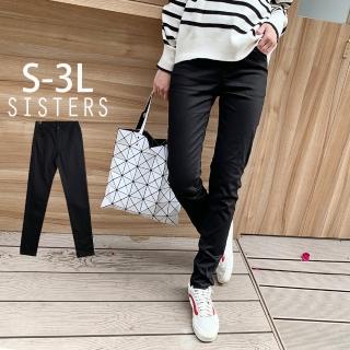 【SISTERS】通勤必備的顯瘦感黑色長褲 牛仔褲/S-3L(牛仔褲/窄管褲/顯瘦/長褲/加大/女長褲/褲子/丹寧)