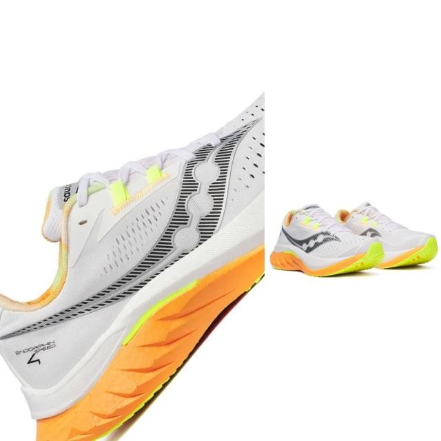 【SAUCONY 索康尼】ENDORPHIN SPEED 4 男款 路跑鞋(S20940-30 白 橘 黃 彈性尼龍板 訓練 慢跑鞋)