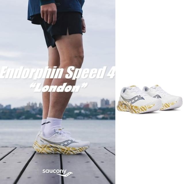 【SAUCONY 索康尼】ENDORPHIN SPEED 4 LONDON 男款 路跑鞋(S20940-25 倫敦限定 彈性尼龍板 訓練 慢跑鞋)