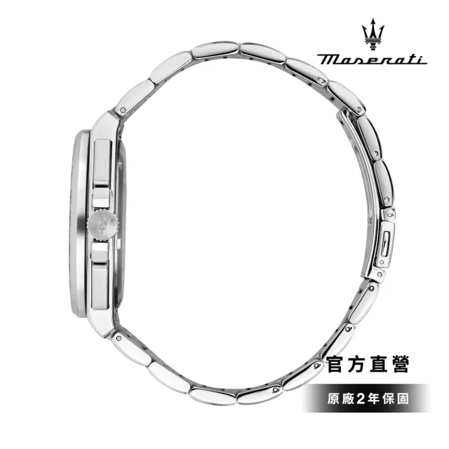【MASERATI 瑪莎拉蒂】Velocita 卓越馳速三眼手錶套組 銀色不鏽鋼錶帶43MM R8873652001()