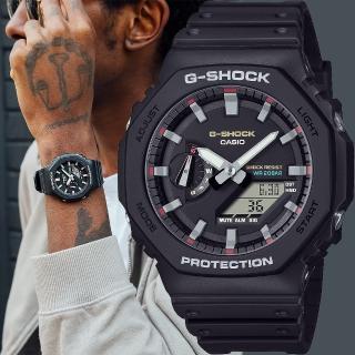 【CASIO 卡西歐】G-SHOCK 經典配色八角雙顯手錶 送禮 禮物 推薦(GA-2100RL-1A)