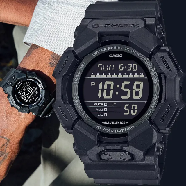 【CASIO 卡西歐】G-SHOCK 10年電力 大螢幕電子錶 學生錶 送禮 禮物 推薦(GD-010-1A1)