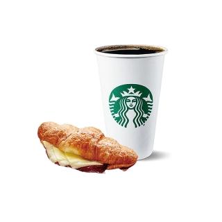 【STARBUCKS 星巴克】美式輕食組合 大杯美式咖啡+起司牛肉可頌(原價 215 元)