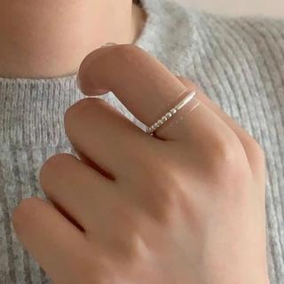 【MoonDy】戒指 S925純銀 ins風 串珠圓珠 不對稱 串珠戒指 金戒指 閨密戒指 簡約 金色 戒指女生
