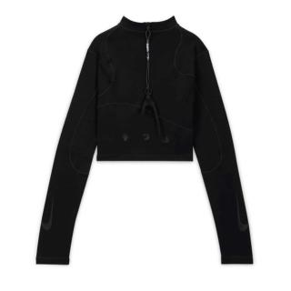 【NIKE 耐吉】Nike x Off-White Womens Long-Sleeve Top 短版長袖 黑色 DV5559-010