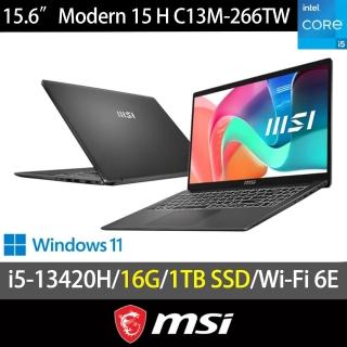 【MSI 微星】特仕版 15.6吋AI商務筆電(Modern 15 H/C13M-266TW/i5-13420H/16G/1TB SSD/Win11)