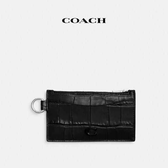 【COACH】蔻馳官方直營 拉鍊卡夾-黑色(CW433)
