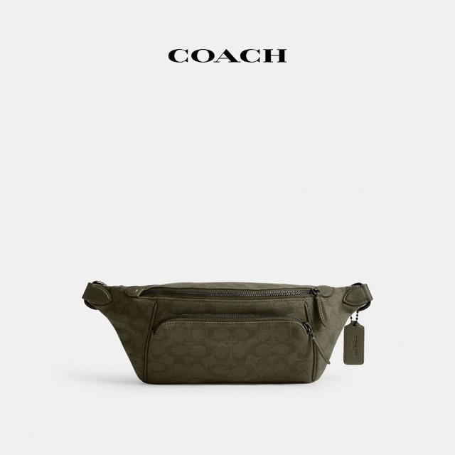 【COACH】蔻馳官方直營 LEAGUE經典Logo腰包-軍綠色(CU008)