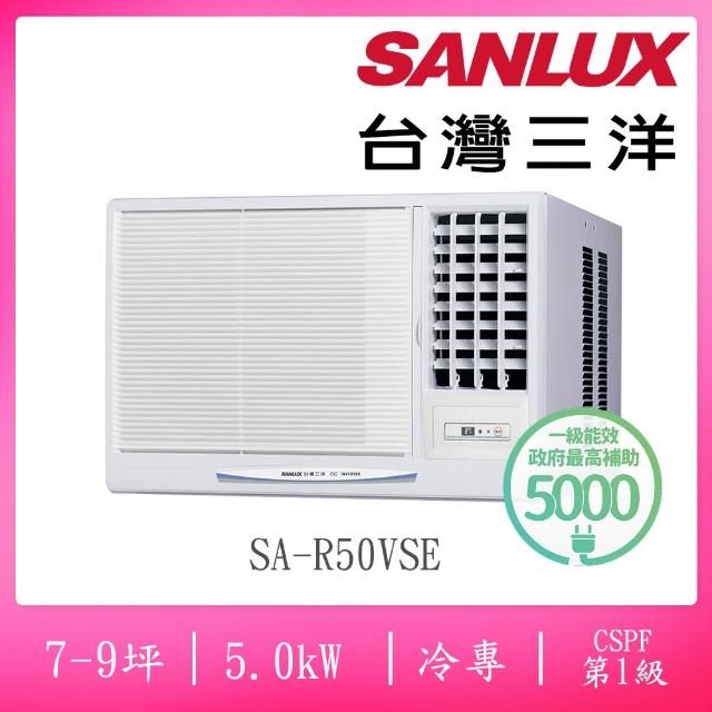 【SANLUX 台灣三洋】福利品7-9坪右吹式一級變頻冷專窗型冷氣(SA-R50VSE)