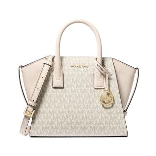【Michael Kors】Avril荔枝紋皮革手提/斜揹包（LOGO奶油白）
