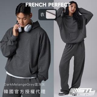 【STL】現貨 男女款 韓國 帽T FRENCH TERRY 運動休閒 長袖 上衣 毛圈布／魚鱗內裡(DarkMelangeGrey混深灰)
