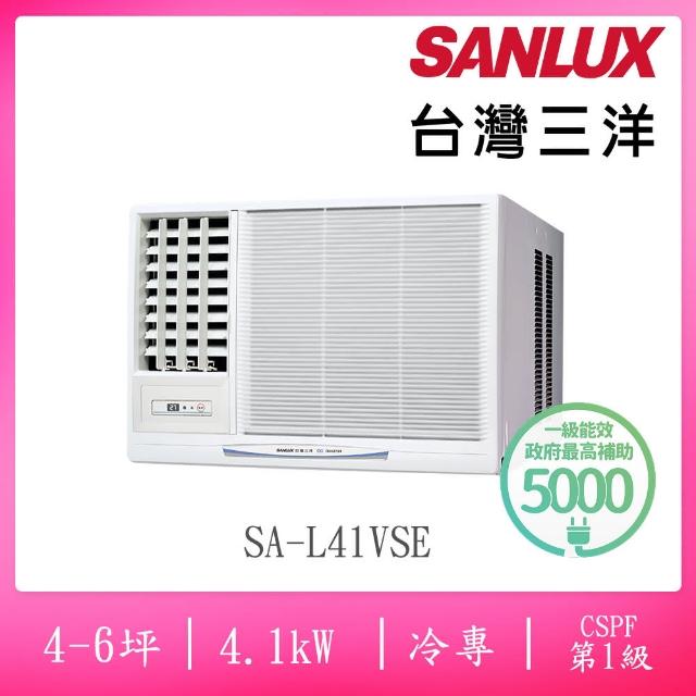 【SANLUX 台灣三洋】福利品4-6坪左吹式一級變頻冷專窗型冷氣(SA-L41VSE)