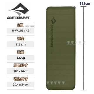 【SEA TO SUMMIT】自動充氣睡墊-野營plus系列-方-深苔綠(SEA TO SUMMIT/登山/露營/睡墊/輕量/充氣款)
