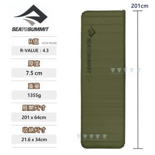 【SEA TO SUMMIT】自動充氣睡墊-野營plus系列-方L-深苔綠(登山/露營/睡眠/營地/戶外裝備)