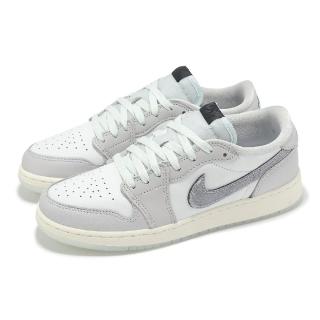 【NIKE 耐吉】休閒鞋 Air Jordan 1 Retro Low OG GS 大童 女鞋 灰 蛇年 LNY(HF3207-100)