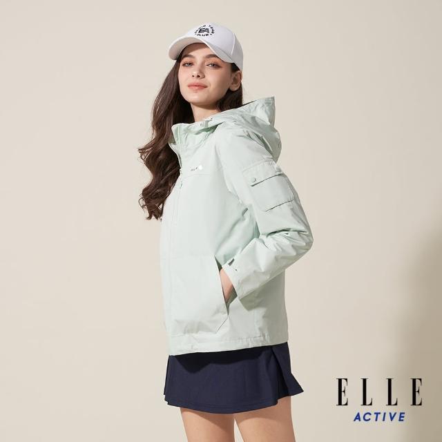 【ELLE ACTIVE】女款 防潑水防風連帽外套-淺綠色(EA24M2W6101#41)