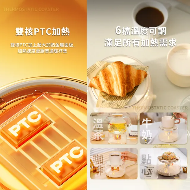 【SOTHING 向物】45℃-70℃氛圍恆溫暖杯墊禮盒組 六檔溫控 燭光(保溫杯墊 氛圍杯墊 加熱杯墊 恆溫杯墊)