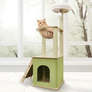 【貓本屋】簡約款 帳篷貓屋太空艙貓跳台(125cm/附貓抓板)