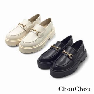 【ChouChou】增高厚底馬銜釦樂福鞋-黑/杏 CH2010(樂福鞋/厚底樂福鞋/小皮鞋/厚底鞋)