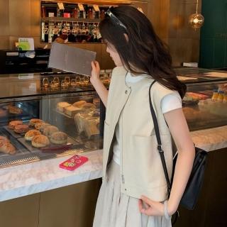 【BRIGA zjj2356】BRIGA zjj2356設計師左岸巴黎高階小羊皮馬甲女真皮皮衣(zjj2356)