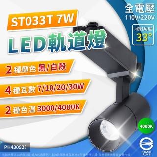 【Philips 飛利浦】2入組 LED ST033T 7W 黑殼 4000K 自然光 33D 全電壓 軌道燈 投射燈