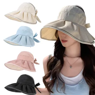 【SUNLY】透氣網格大帽簷空頂帽 抗UV防曬帽 遮陽帽 漁夫帽(出遊/登山/釣魚/騎行)