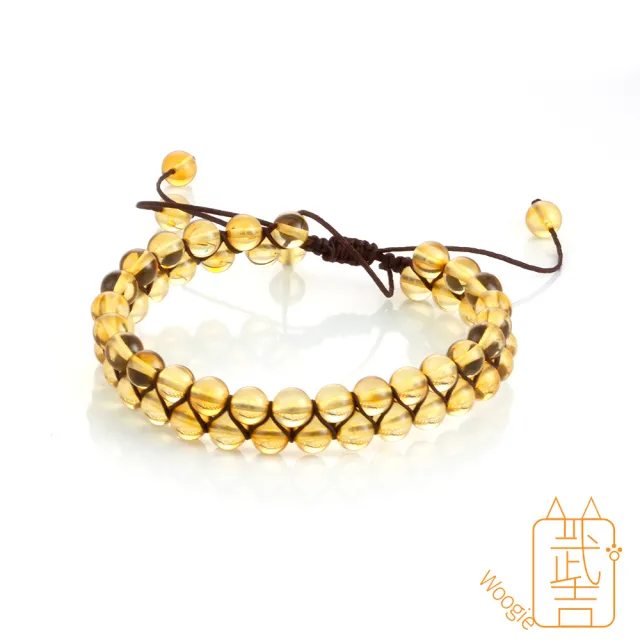 【Woogie武吉珠寶】琥珀蜜蠟拼接金珀手鍊(雙排繩鍊10mm)