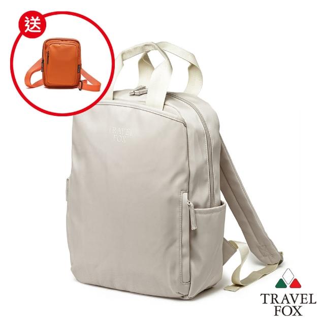 【TRAVEL FOX 旅狐】買一送一 精選質感包款 女包 後背包 電腦包 側背包(TB833-82米 ＋ TB812-16活力橘)