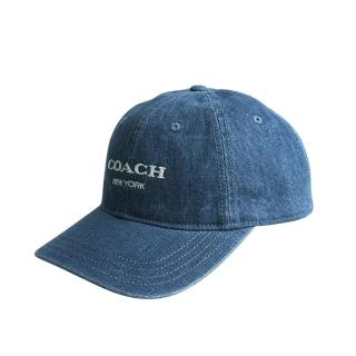 【COACH】刺繡標誌棉質棒球帽(牛仔藍)