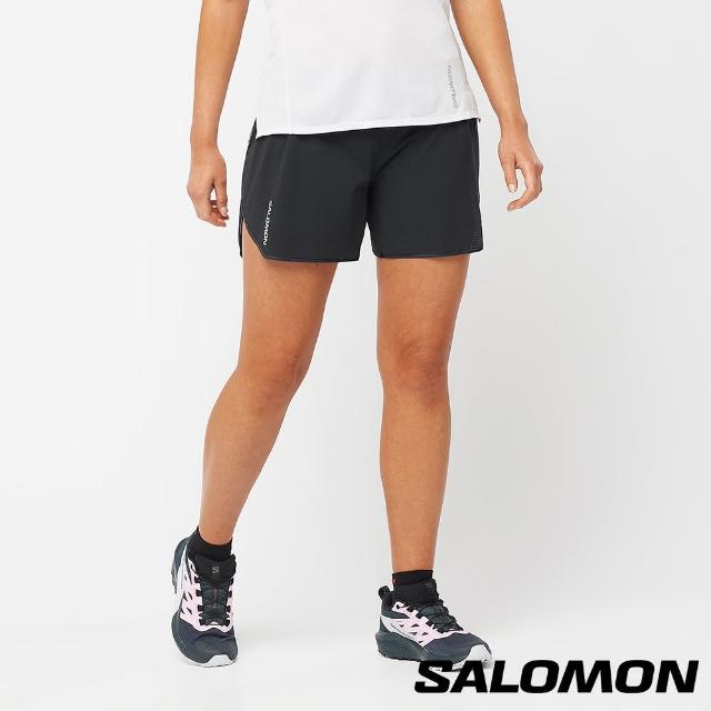 【salomon官方直營】女 SENSE AERO 5吋運動短褲(黑棕)