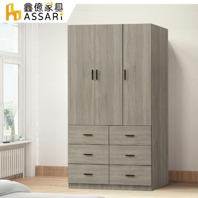 【ASSARI】金碧4尺雙吊六抽衣櫃(寬120x深58x高200cm)