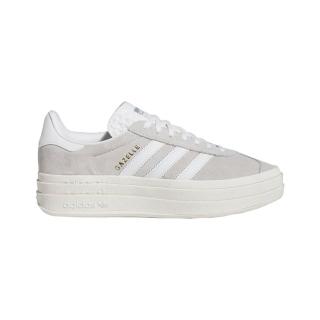 【adidas 愛迪達】W Gazelle Bold 女 休閒鞋 運動 經典 復古 三葉草 厚底 麂皮 灰白 HQ6893