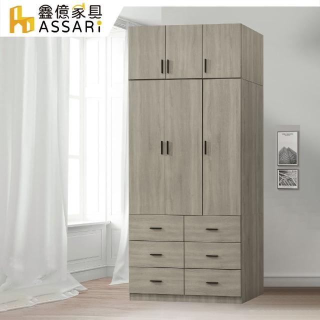 【ASSARI】金碧4尺雙吊六抽加高衣櫃(寬120x深58x高248cm)
