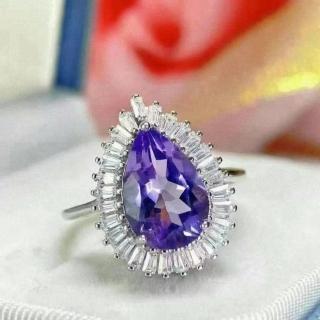 【勝弘珠寶】紫水晶水滴戒指