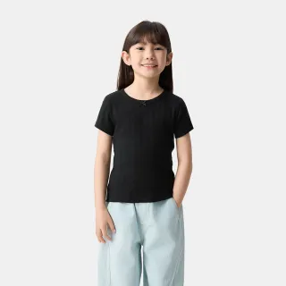【GAP】女童裝 圓領短袖T恤-黑色(744492)