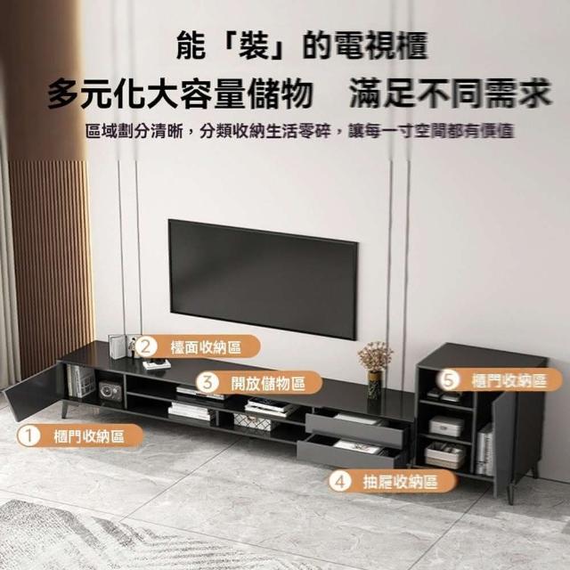 【卓禾家具旗艦店】180cm電視櫃+邊櫃(電視櫃 落地櫃 茶几 電視櫃組合 邊櫃 簡約地櫃 預購15天)