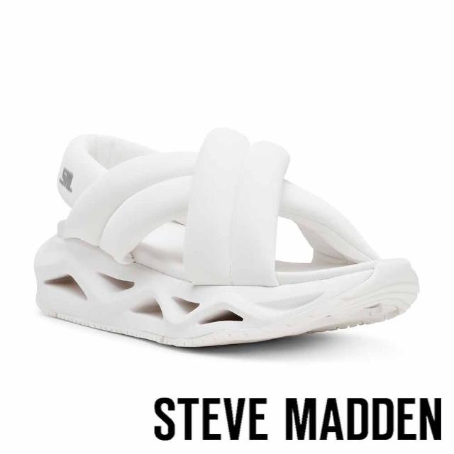 【steve madden】澎澎交叉挖空厚底涼鞋 HURDLE 2(白色)