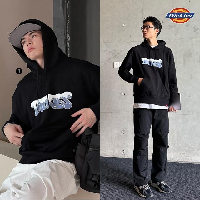 【Dickies】男女款趣味Logo長袖帽T/大學T(多款任選/保暖/上衣)