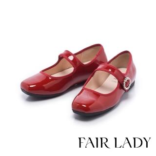【FAIR LADY】日本京都聯名 HAPPYFACE 法式復古鑽釦瑪莉珍平底鞋(櫻桃、5B2861)