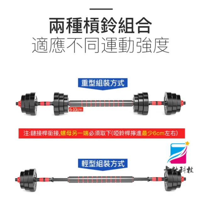 【小不記】40KG啞鈴組/啞鈴/槓鈴(贈 啞鈴桿+連接桿+手套+護碗 力量訓練 重訓 舉重 居家健身 運動健身器材)