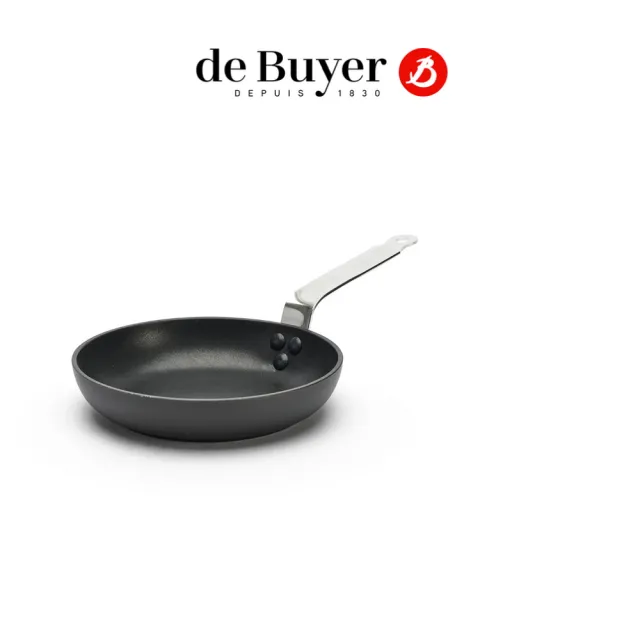 【de Buyer 畢耶】CHOC密極黑系列 平底不沾鍋20cm-IH爐可用鍋(可烤箱/感應爐)