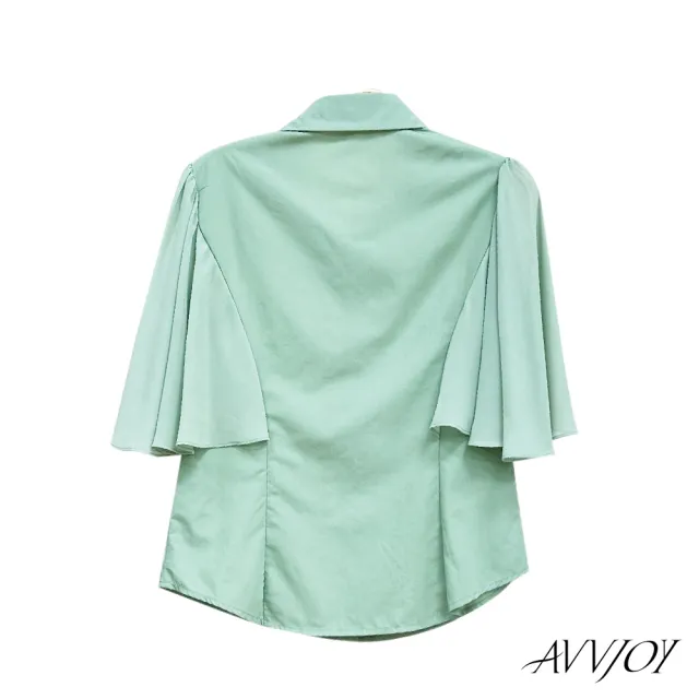 【AVVJOY 艾薇卓爾】斗篷式襯衫(襯 上衣 短袖 襯衫 女襯 女襯衫 短袖襯衫 CLA0471TP)