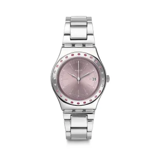 【SWATCH】Irony 金屬系列手錶 PINKAROUND 瑞士錶 錶(33mm)