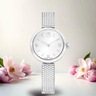 【SWAROVSKI 施華洛世奇】Illumina系列 銀色 手環式腕錶 女錶-27mm(5671205)