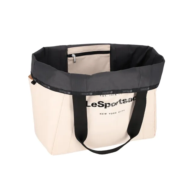 【Lesportsac】中型雙面托特包 手提包 送禮 禮物 推薦 女包(米白色)