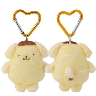 【小禮堂】雙11 Sanrio 三麗鷗 愛心扣環迷你玩偶吊飾 毛茸茸款 Kitty 大耳狗 人魚漢頓(平輸品)