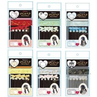 【小禮堂】Sanrio 三麗鷗 緞帶髮飾組 緞帶款 Kitty 布丁狗 大耳狗 帕恰狗 酷企鵝 小麥粉(平輸品