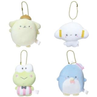 【小禮堂】Sanrio x Mochi Panda 聯名 絨毛吊飾娃娃 麻糬熊貓 布丁狗 大眼蛙(平輸品)