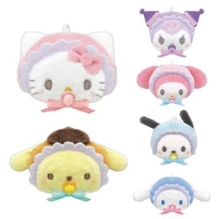 【小禮堂】Sanrio 三麗鷗 迷你絨毛吊飾娃娃 嬰兒款 Kitty 美樂蒂 酷洛米 布丁狗(平輸品)